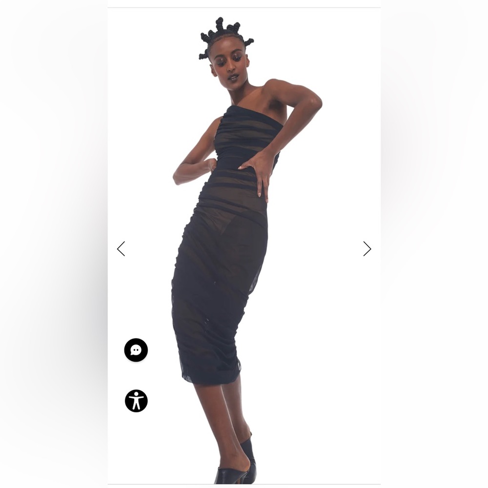 Norma Kamali NWT Diana Gown Black Mesh Large